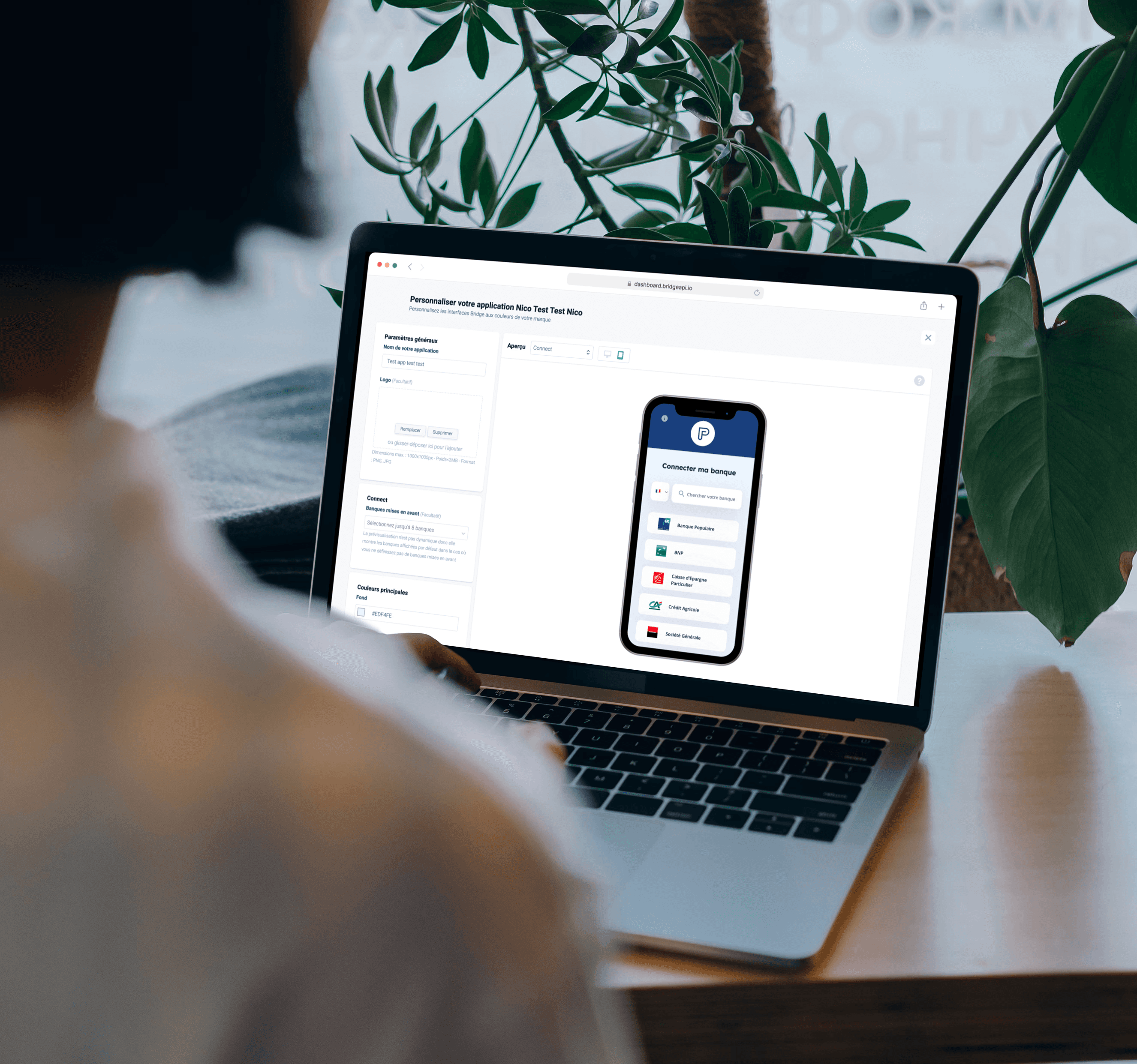 Bridge payment page with custom branding applied by a white-label client